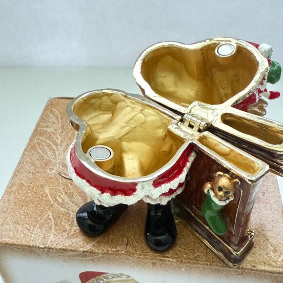 Jeweled Collection Santa Claus Figurine Hinged Trinket Decorative Box 4" H NEW - Picture 5 of 11